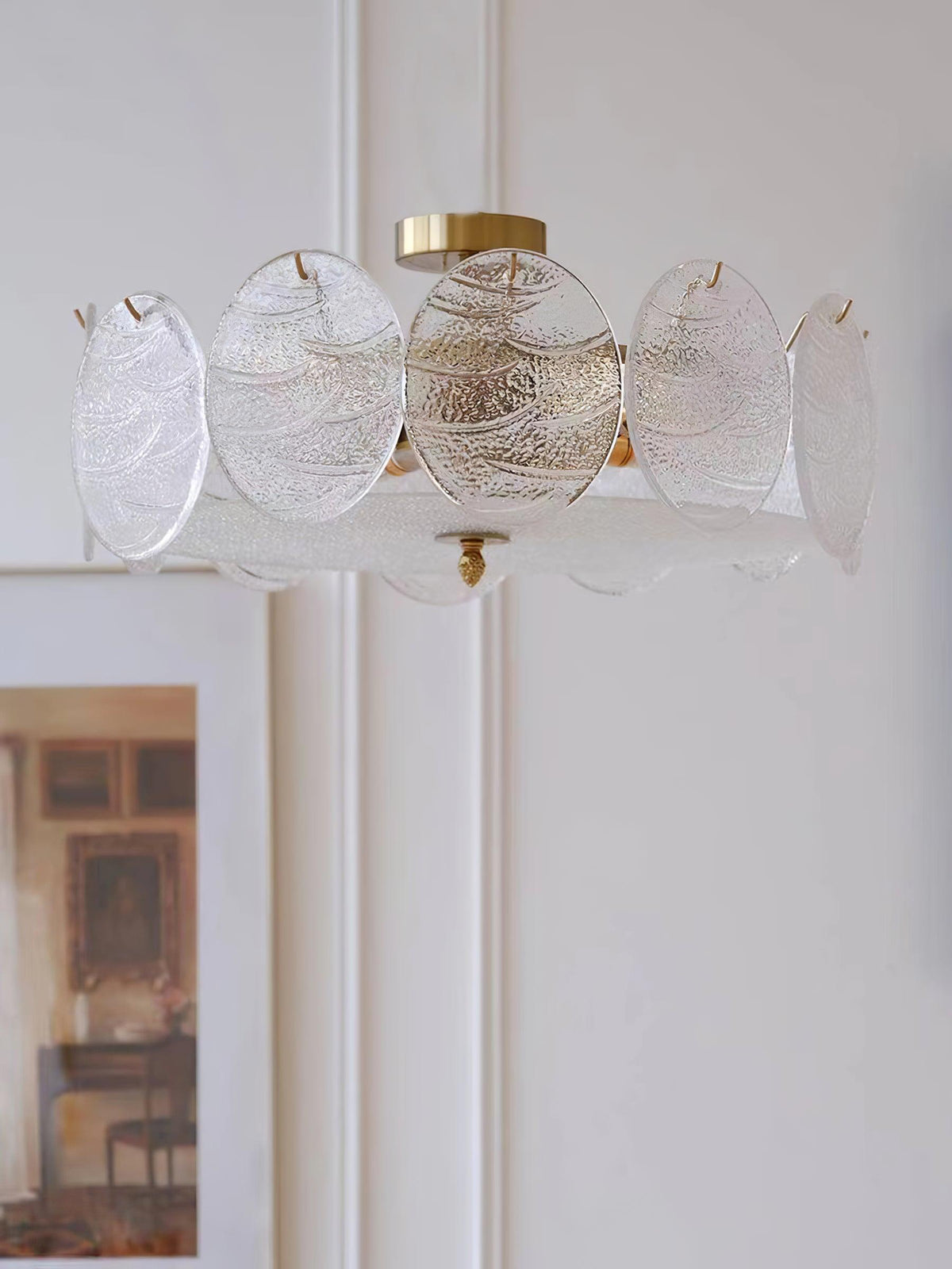 Plafonnier Camélia en verre et fer – vue 17