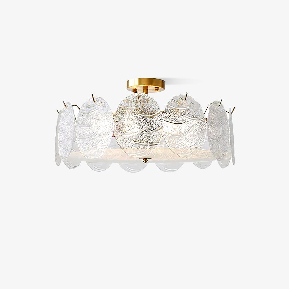 Plafonnier Camélia en verre et fer – vue 6