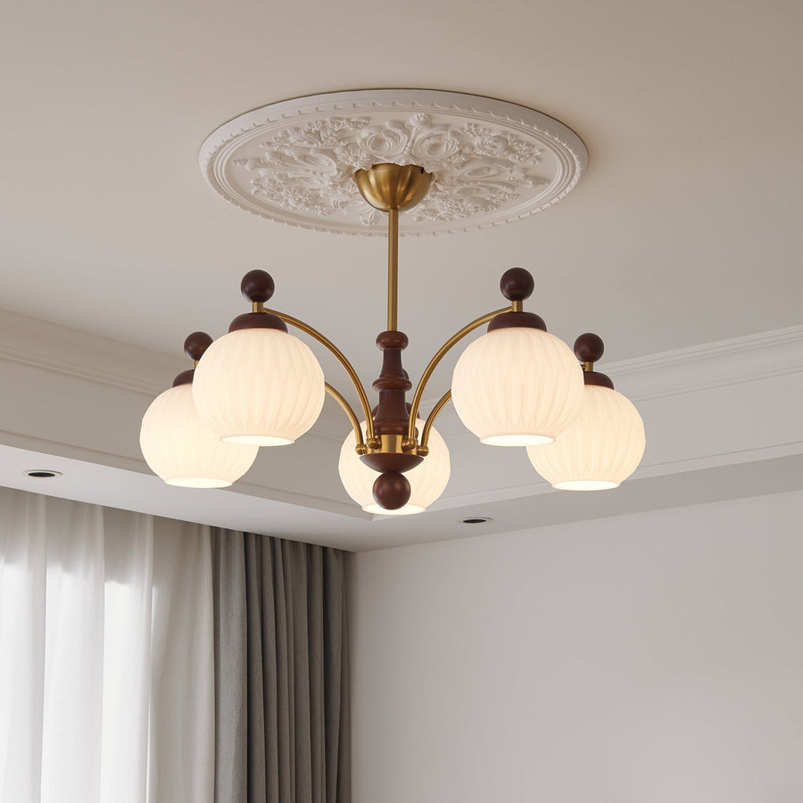 Lustre Orangerie en verre et bois – vue 4