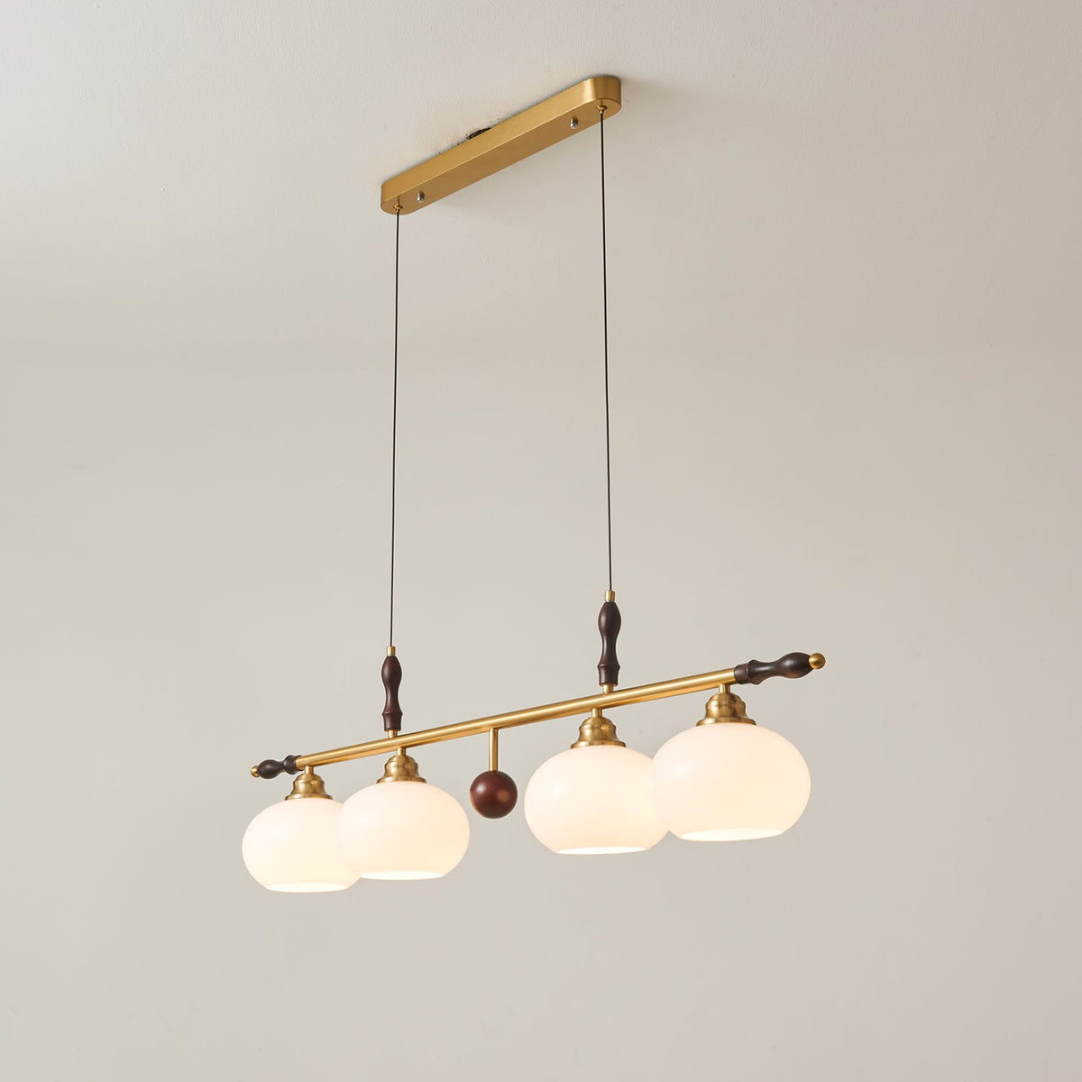 Suspension Noisette en verre et bois – vue 15