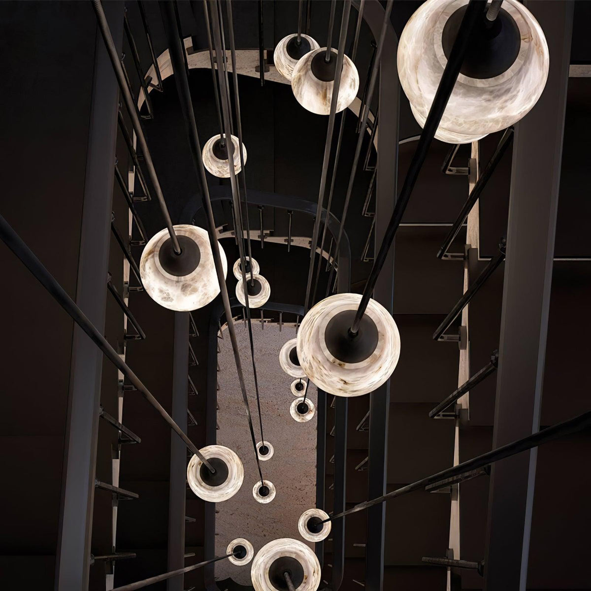Suspension Ysé en albâtre et laiton – vue 4