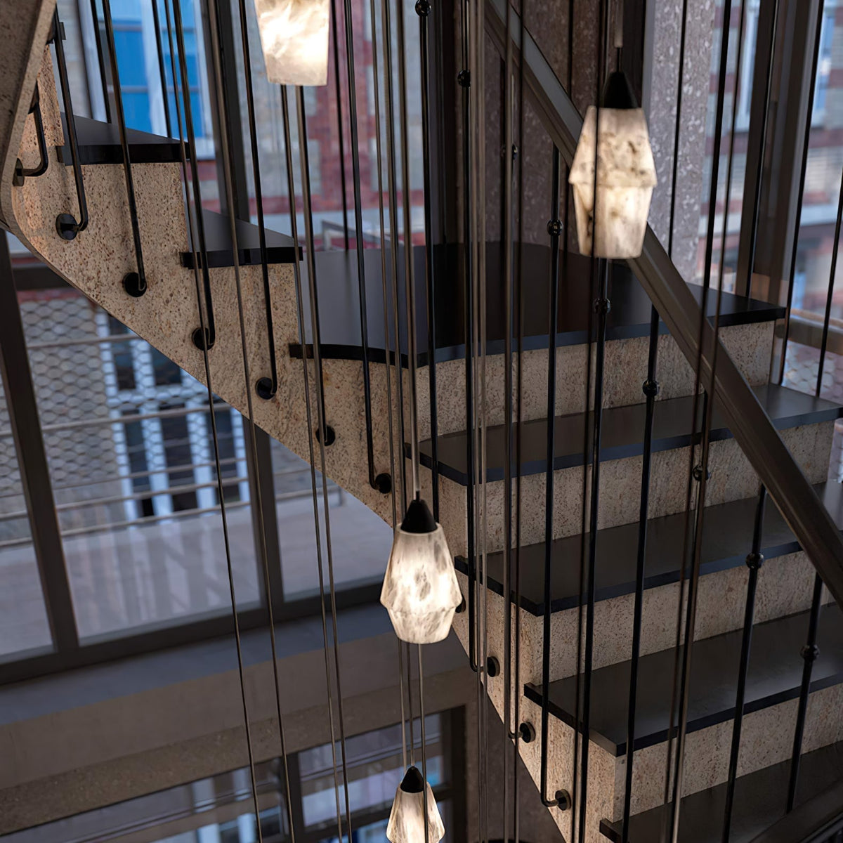 Suspension Ysé en albâtre et laiton – vue 26