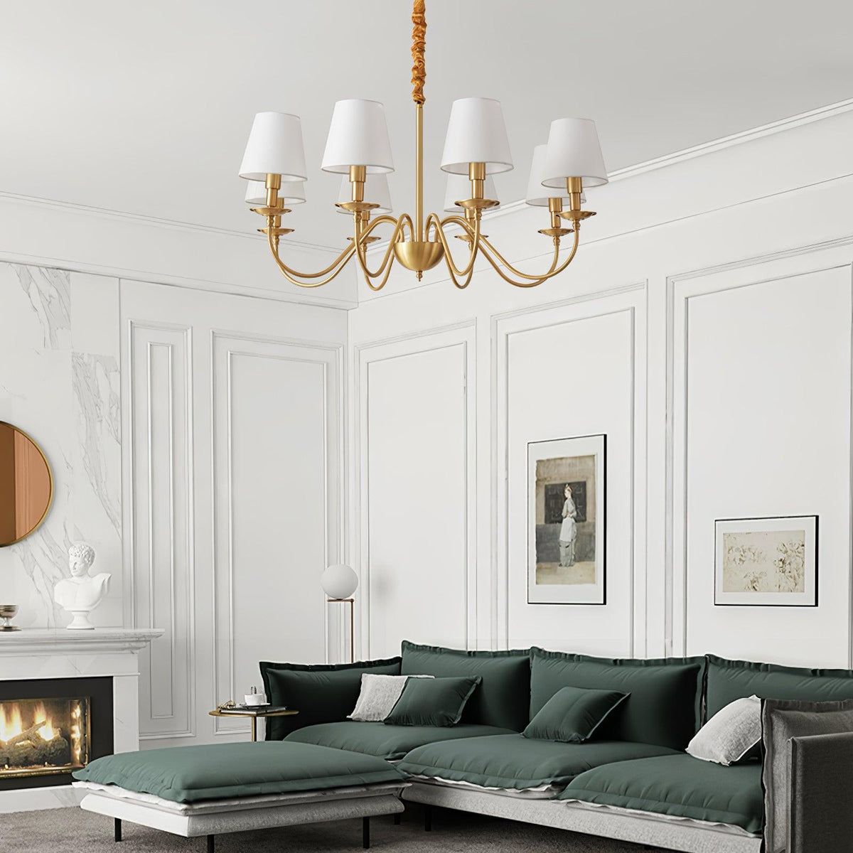 Lustre Absinthe en laiton et tissu – vue 21