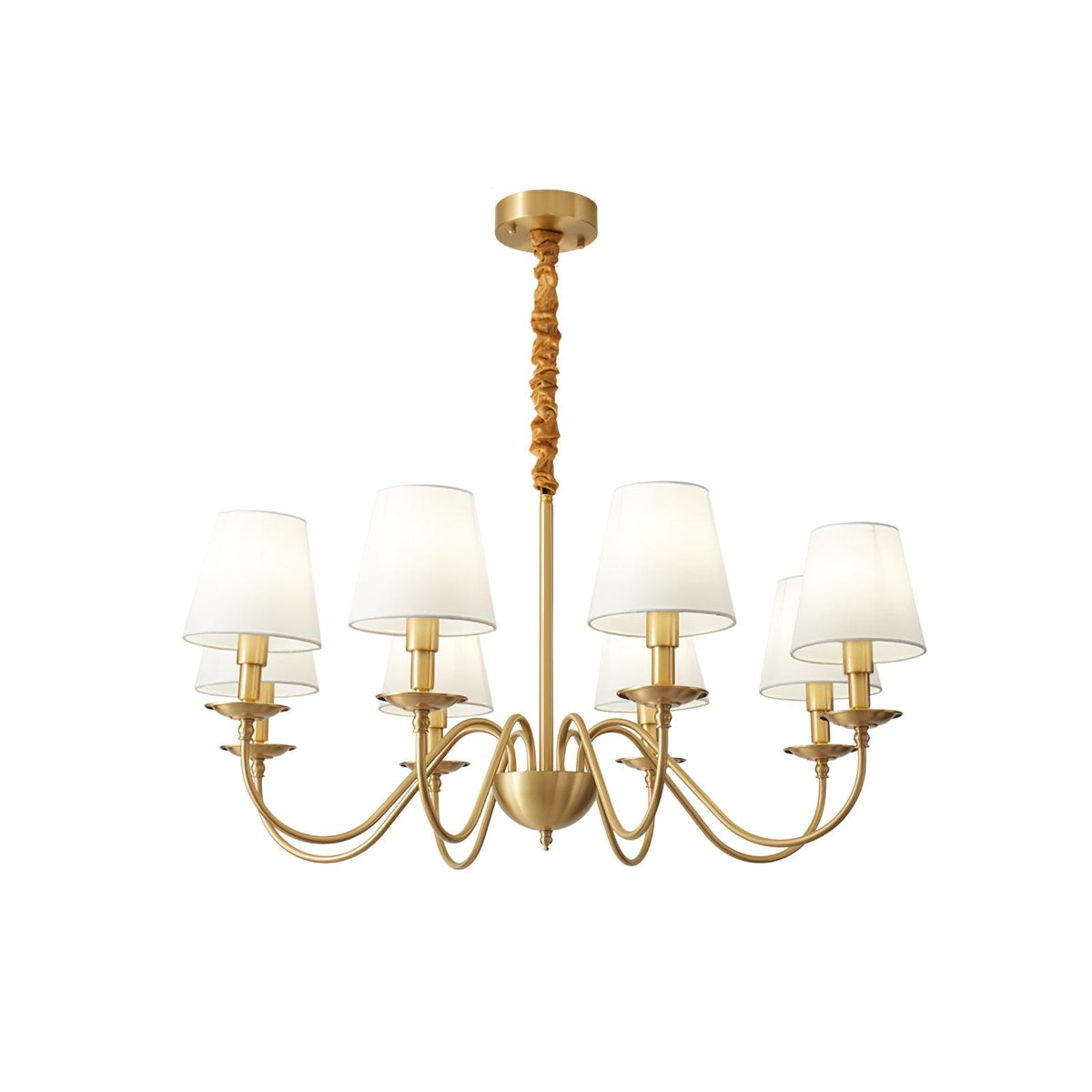 Lustre Absinthe en laiton et tissu – vue 13