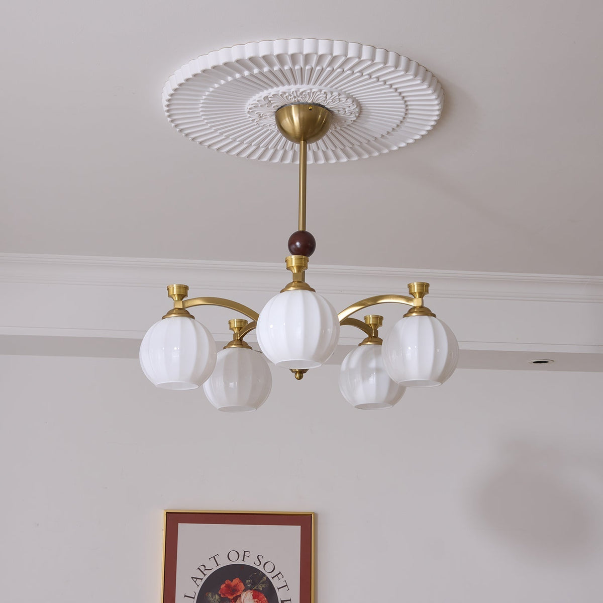 Lustre Genêt en verre et bois – vue 24