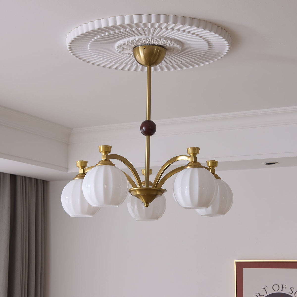 Lustre Genêt en verre et bois – vue 14