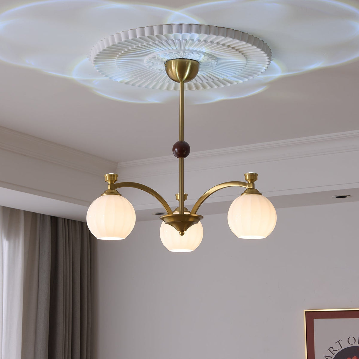 Lustre Genêt en verre et bois – vue 25