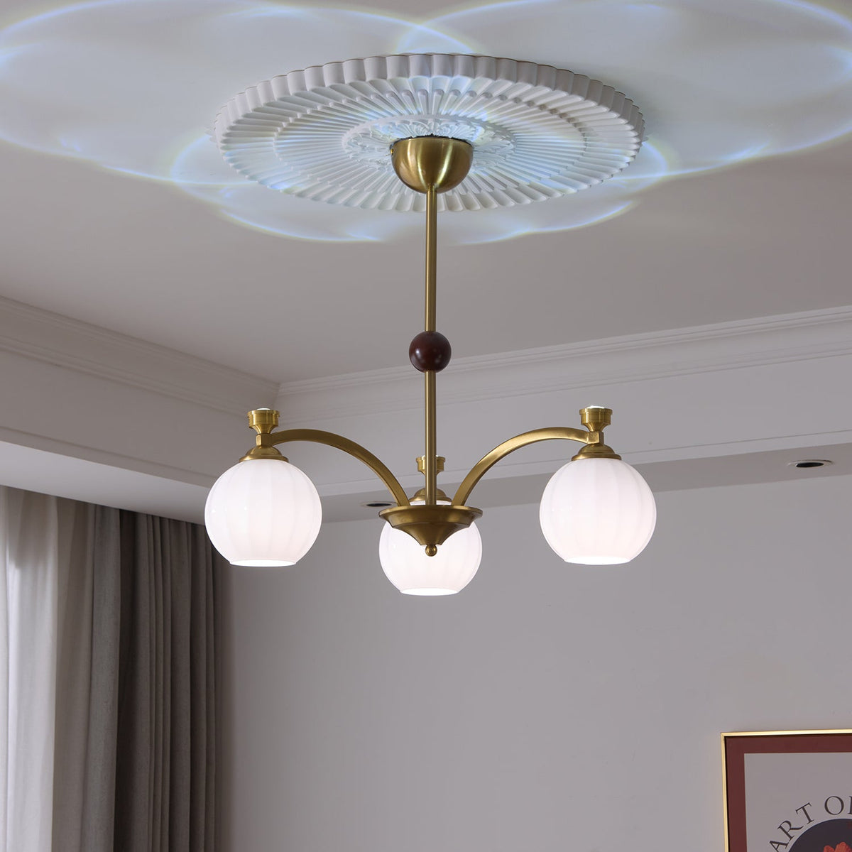 Lustre Genêt en verre et bois – vue 34