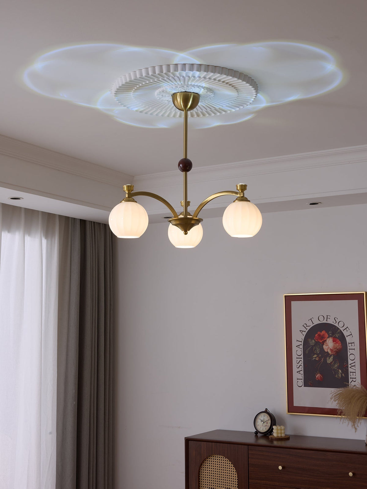 Lustre Genêt en verre et bois – vue 18