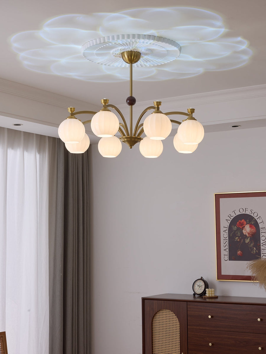 Lustre Genêt en verre et bois – vue 5