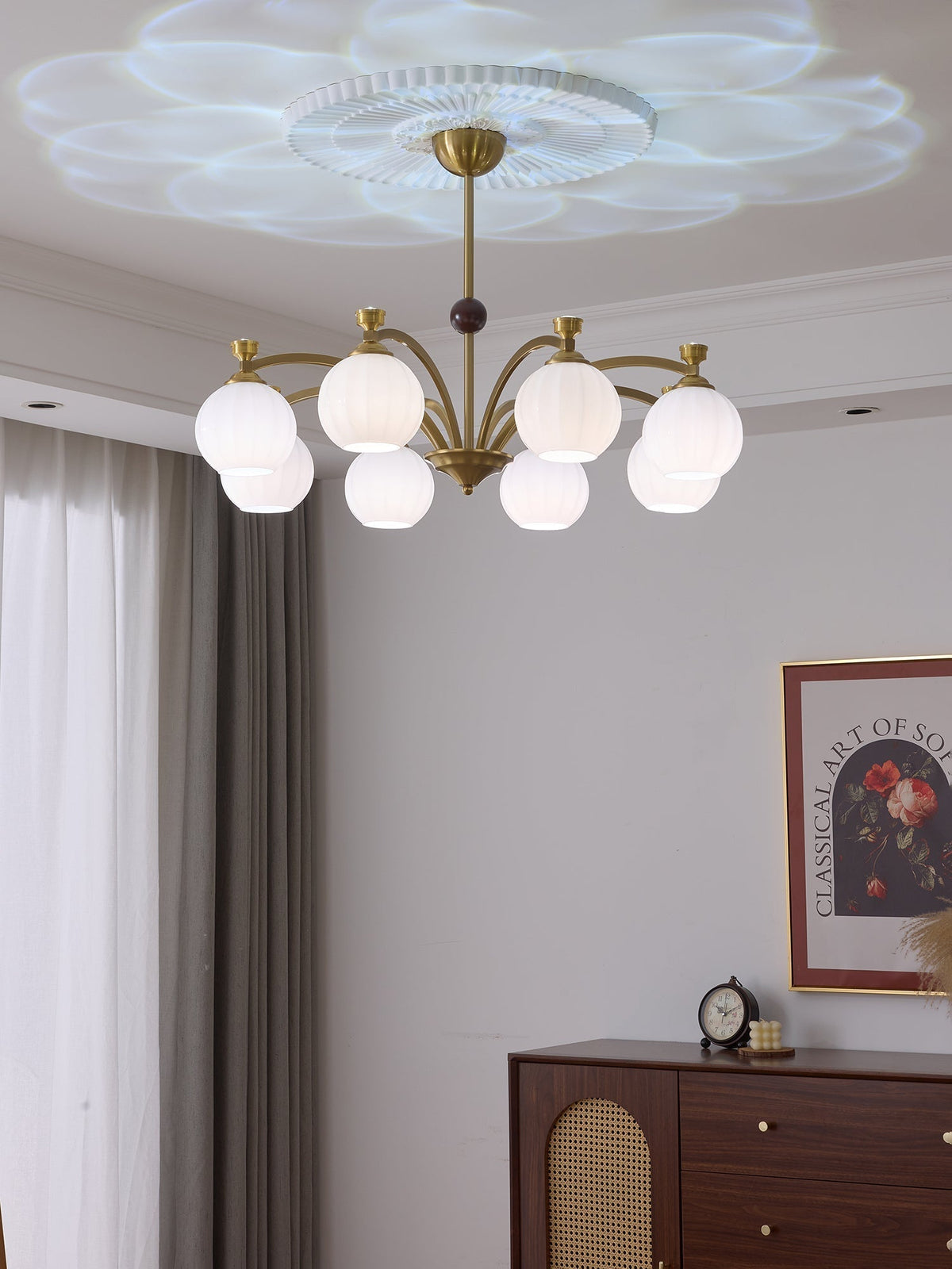 Lustre Genêt en verre et bois – vue 7
