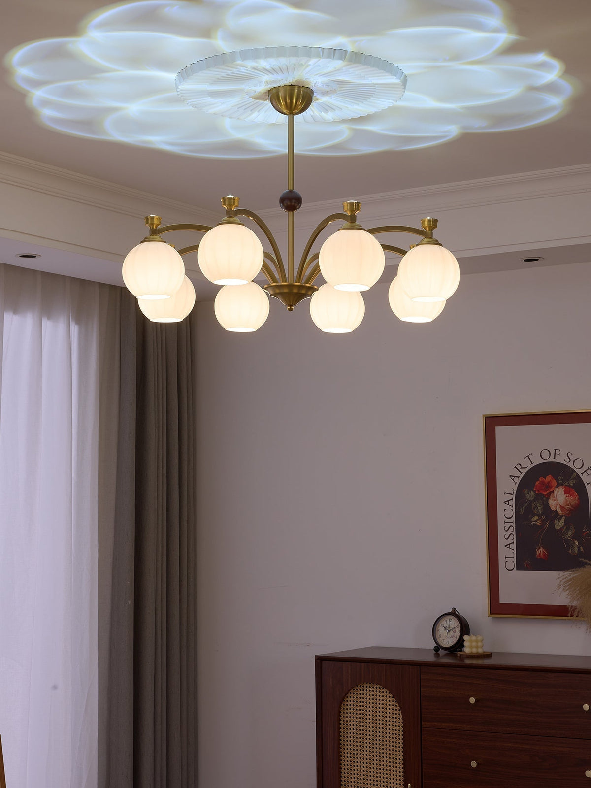 Lustre Genêt en verre et bois – vue 8