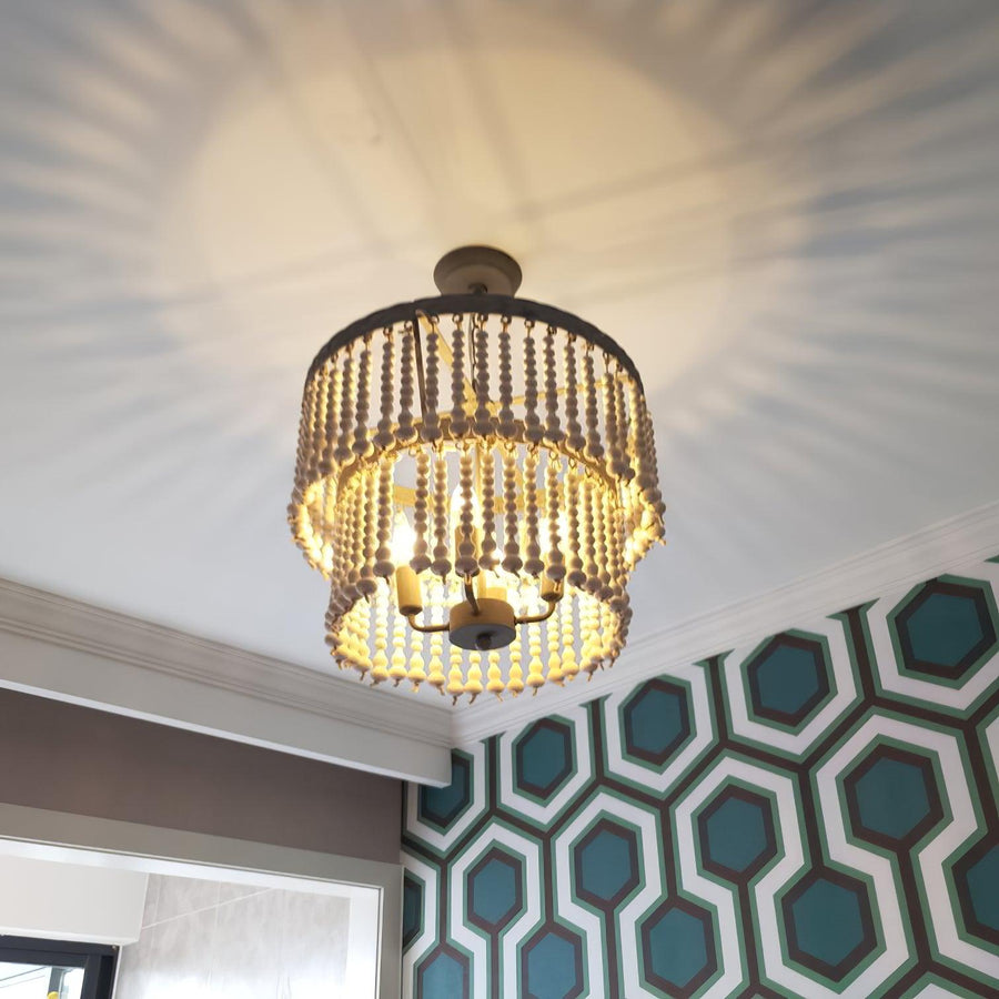 Lustre Junon en bois et métal – vue 3