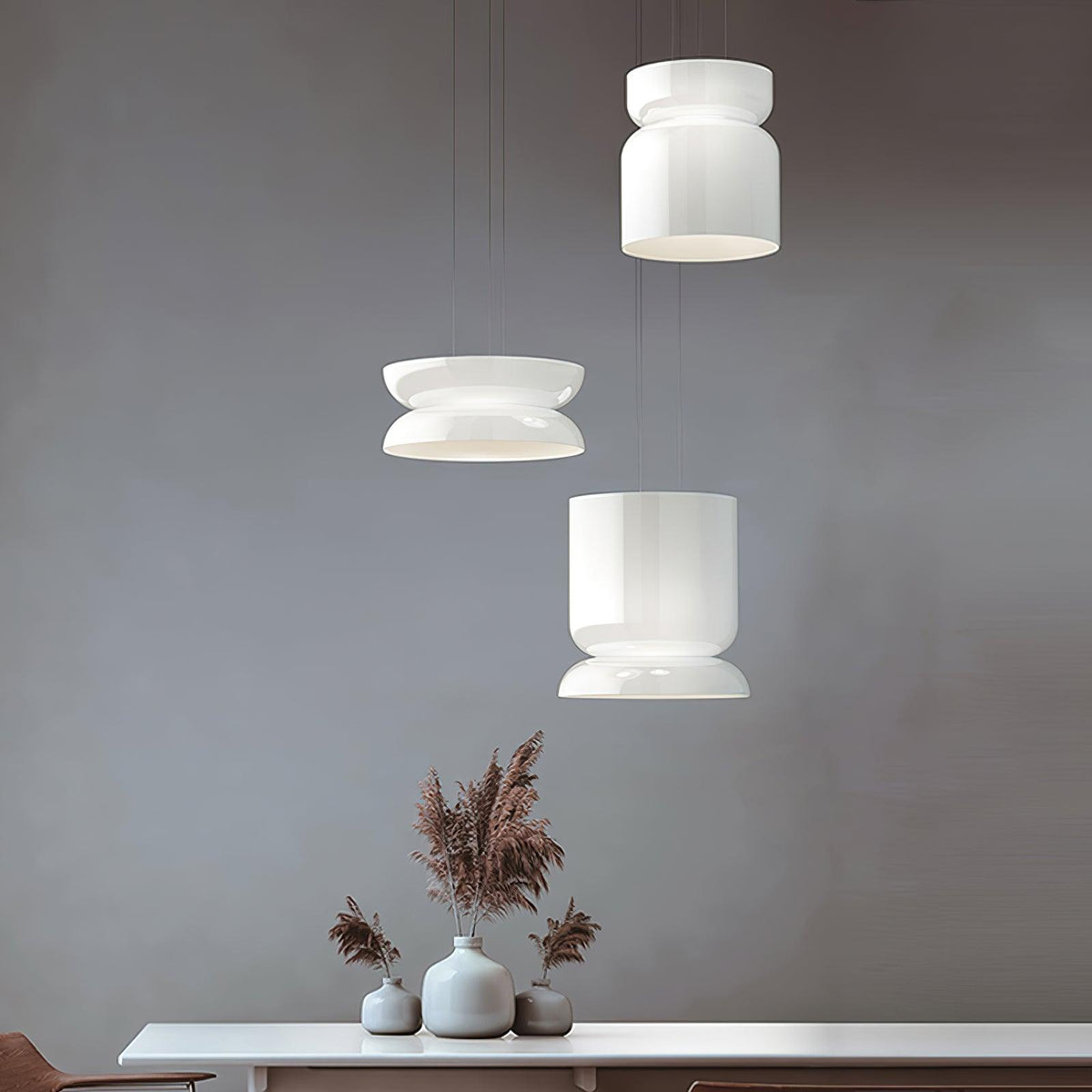 Suspension Fugue en verre et métal – vue 28