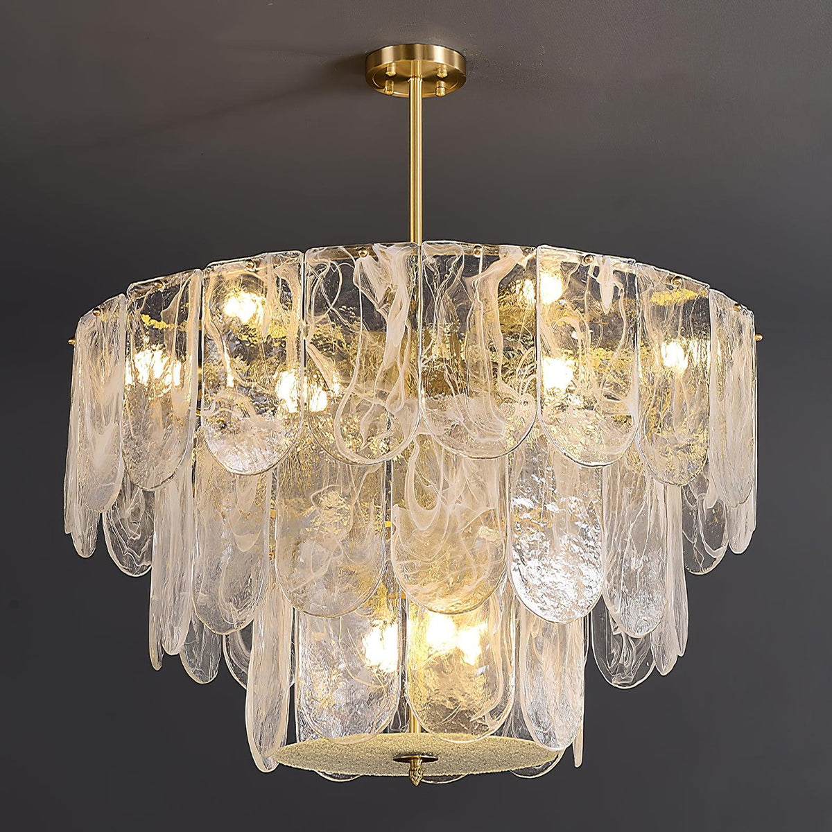 Lustre Camargue en verre et fer – vue 25