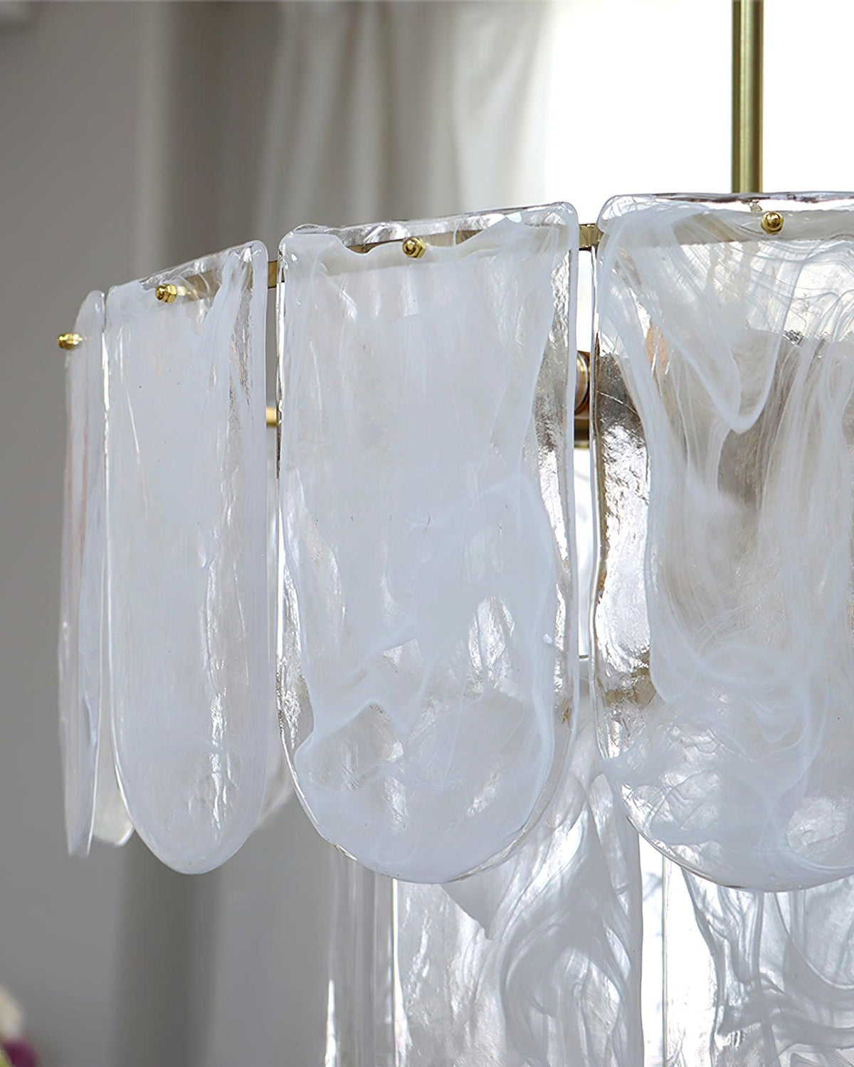 Lustre Camargue en verre et fer – vue 2