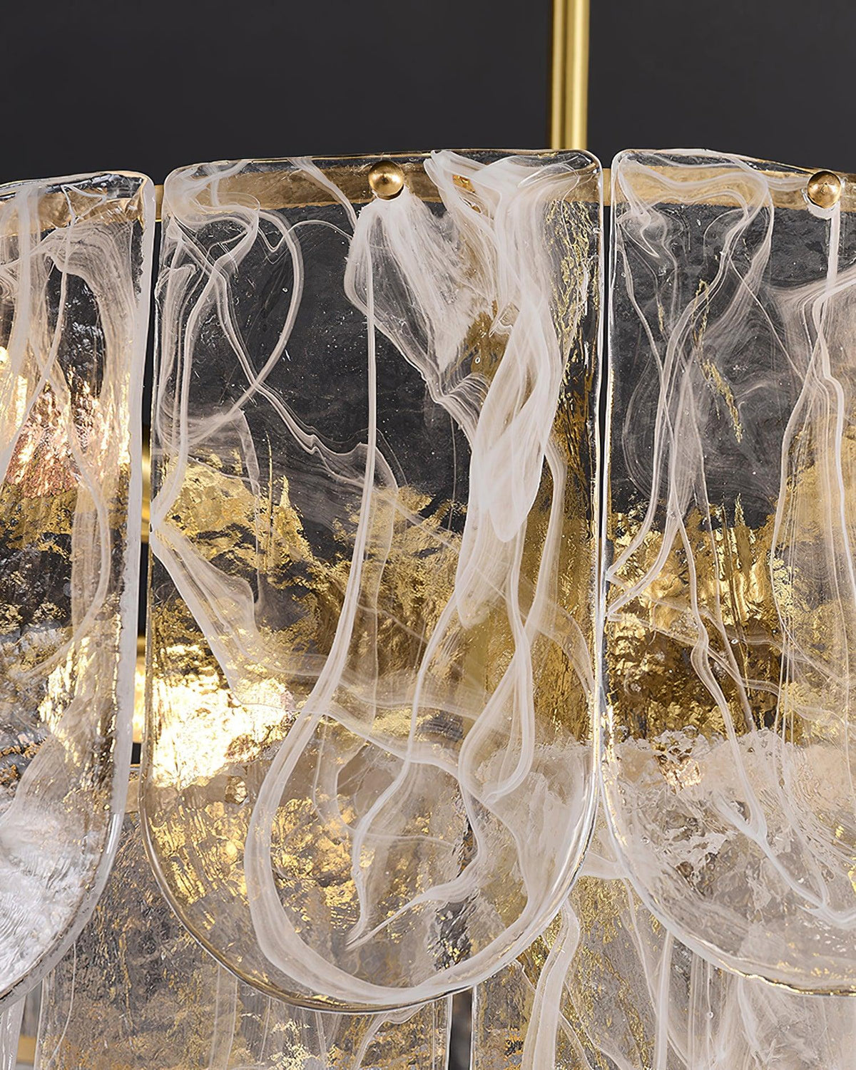 Lustre Camargue en verre et fer – vue 5