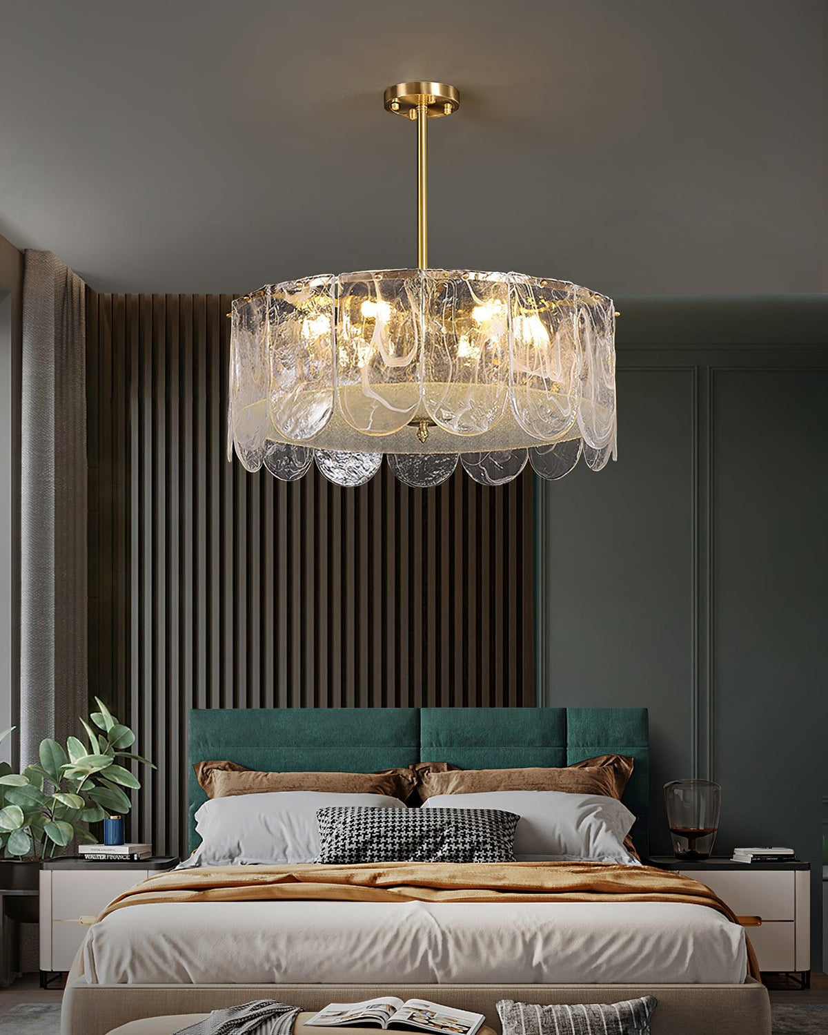 Lustre Camargue en verre et fer – vue 15