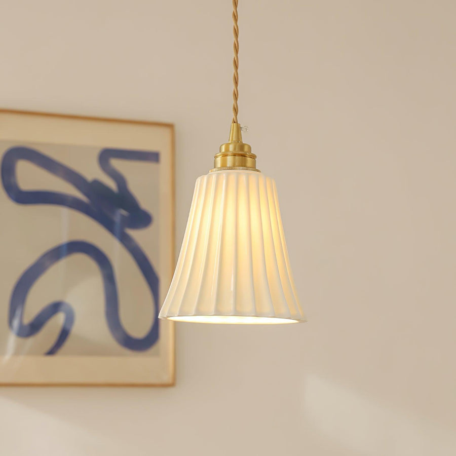 Suspension Arielle en céramique et laiton – vue 3