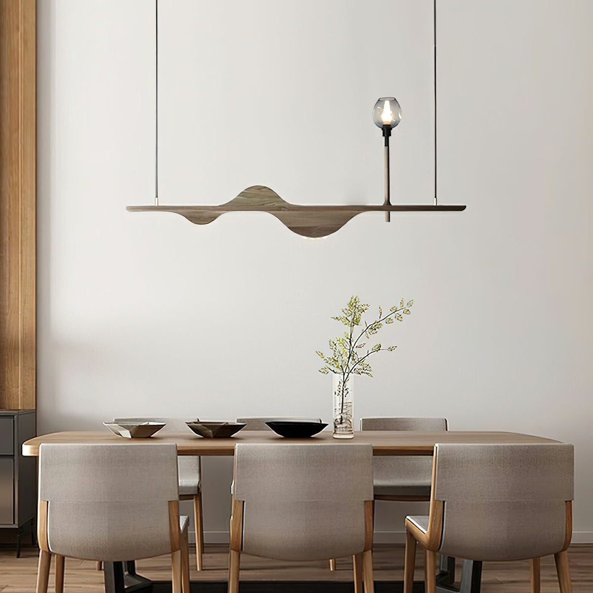 Lustre Pomone en bois et verre – vue 16