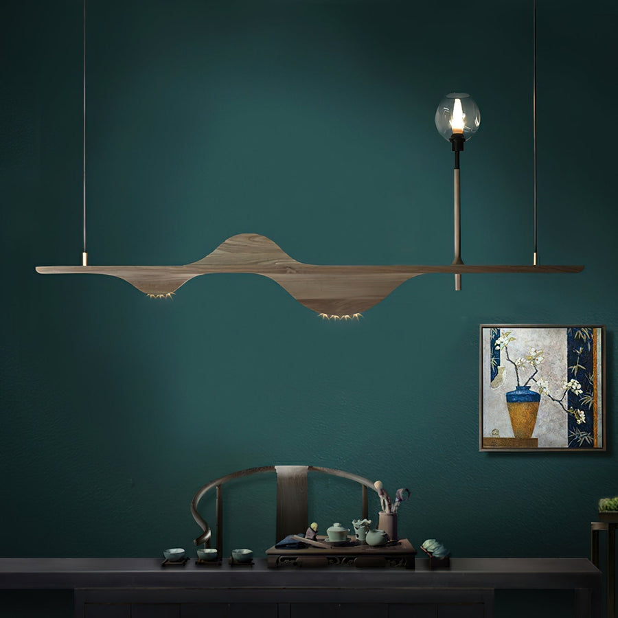 Lustre Pomone en bois et verre – vue 4
