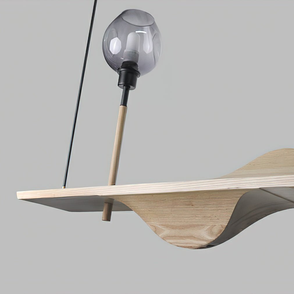 Lustre Pomone en bois et verre – vue 6