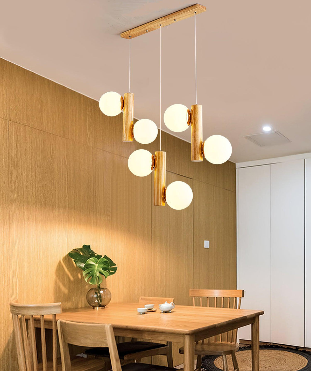 Suspension Yeuse en bois et verre – vue 20