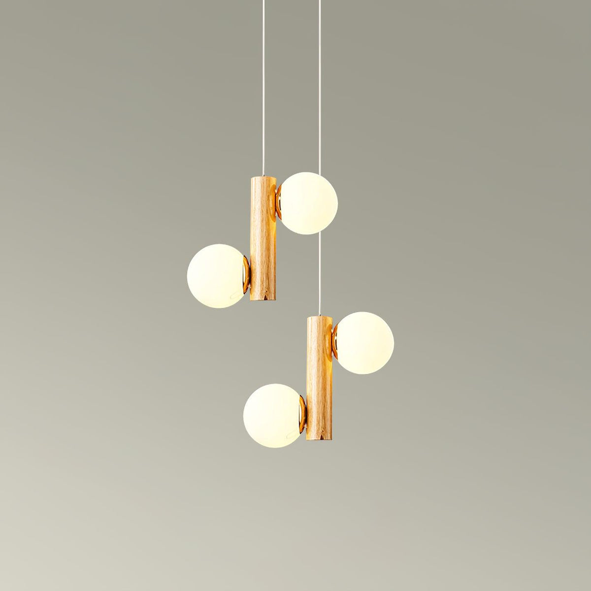 Suspension Yeuse en bois et verre – vue 21