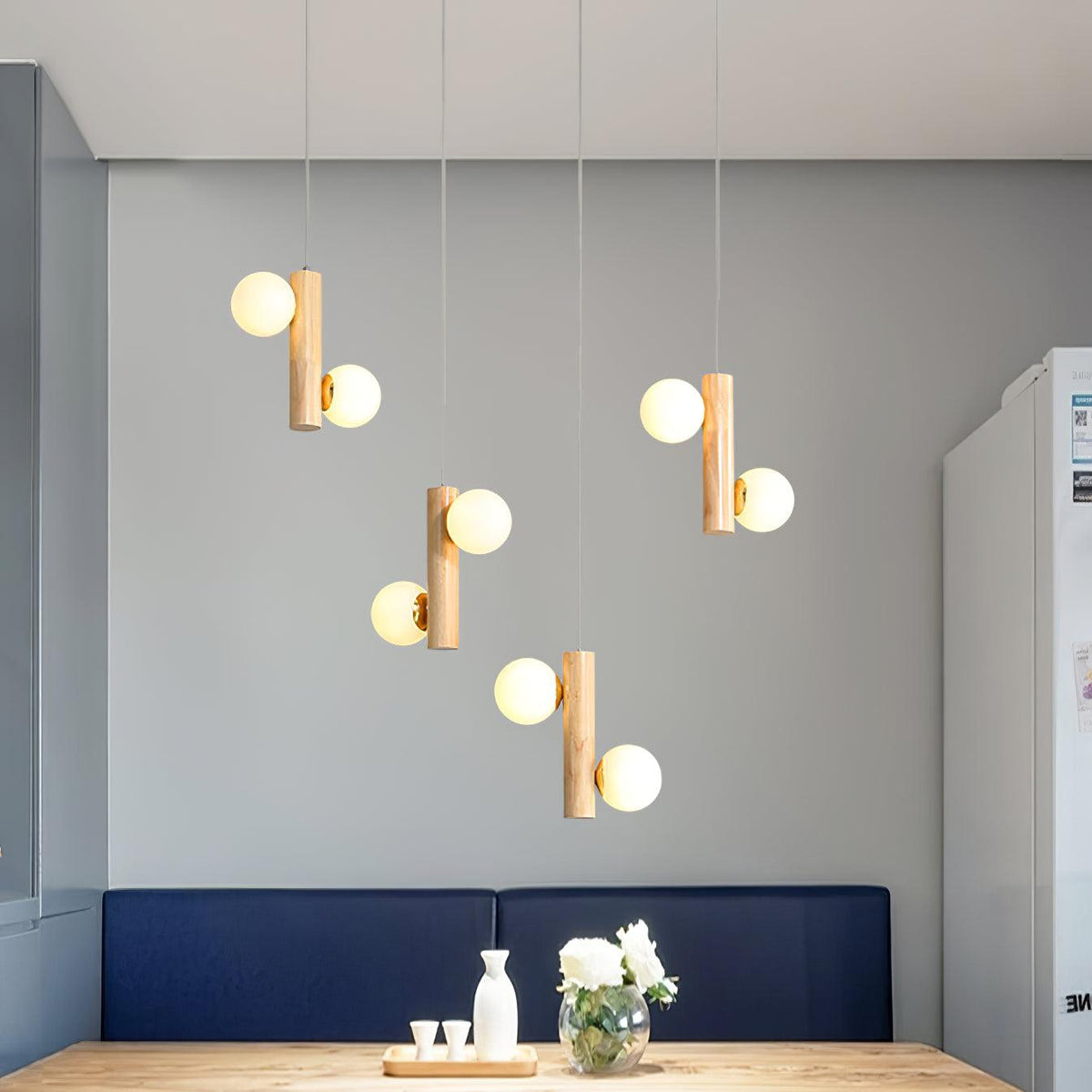 Suspension Yeuse en bois et verre – vue 12