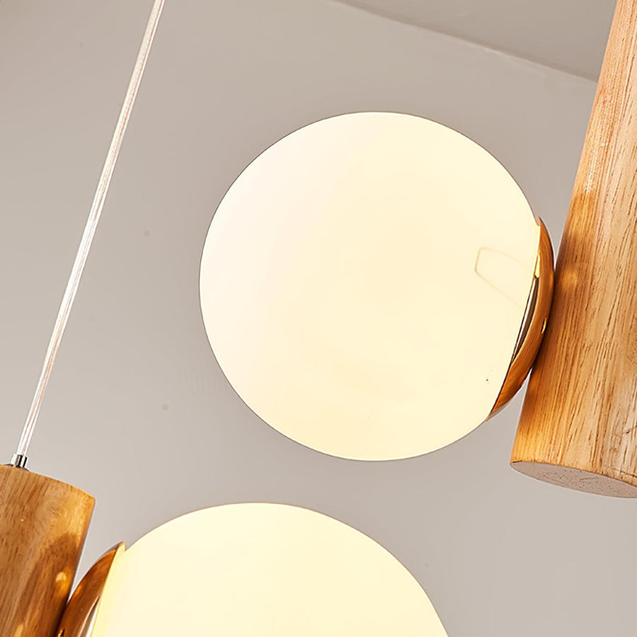 Suspension Yeuse en bois et verre – vue 3