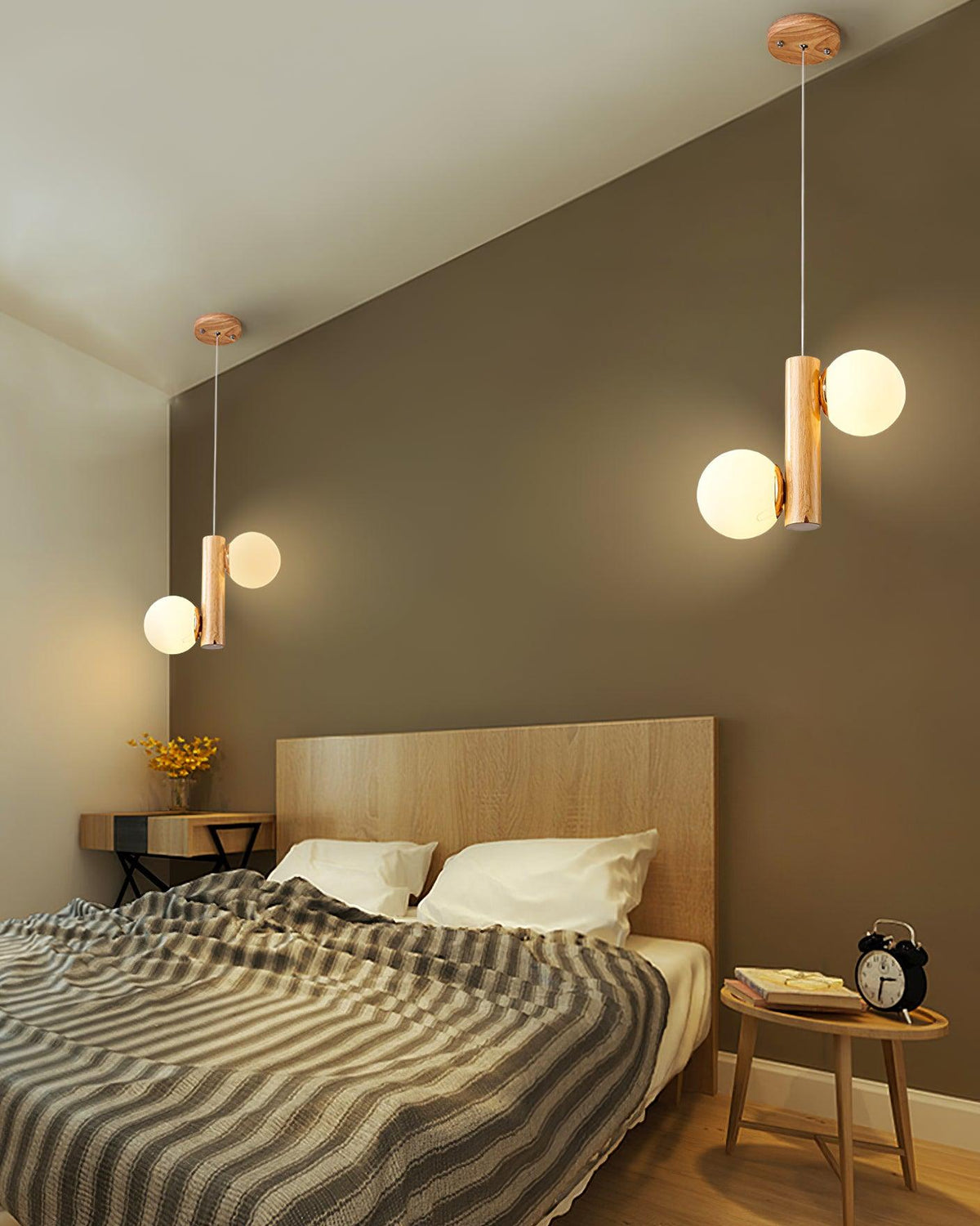 Suspension Yeuse en bois et verre – vue 23