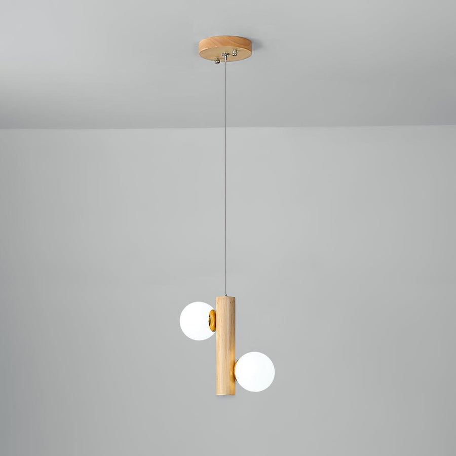 Suspension Yeuse en bois et verre – vue 5