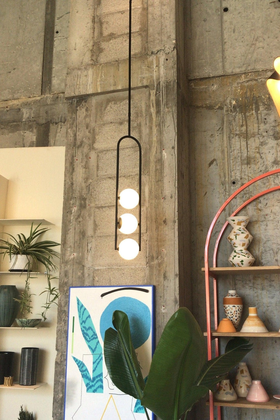 Suspension Musette en verre et fer – vue 2