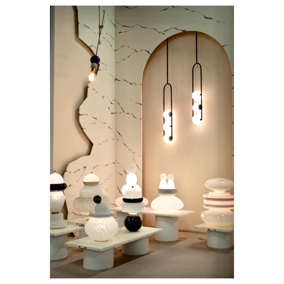 Suspension Musette en verre et fer – vue 3