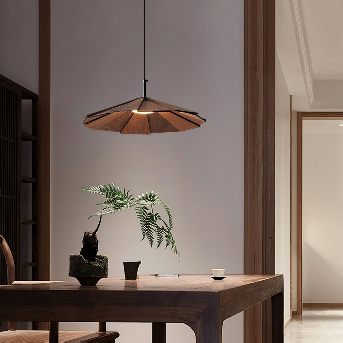 Suspension Sarcelle en bois et métal – vue 3