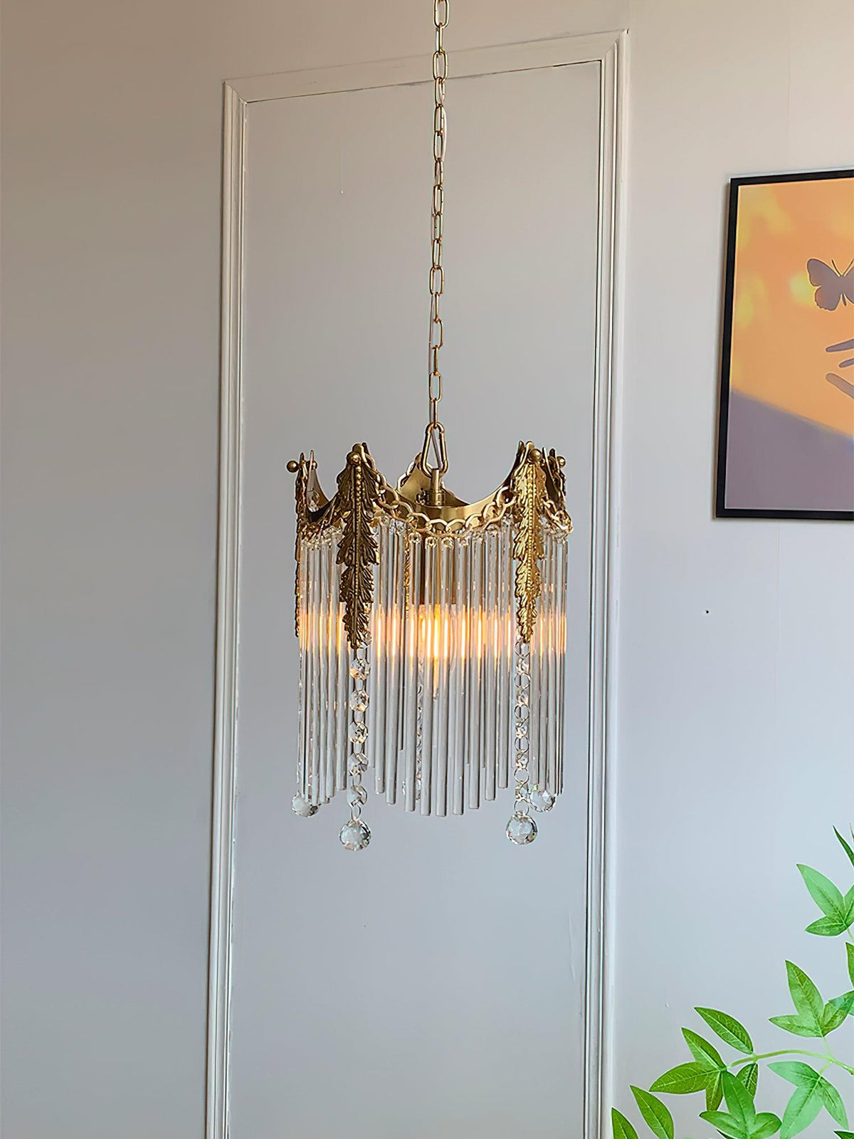 Suspension Phébus en verre et fer – vue 2