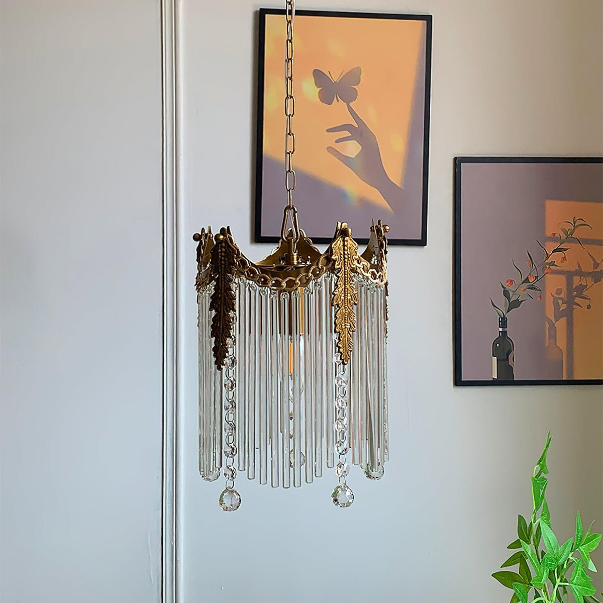 Suspension Phébus en verre et fer – vue 19