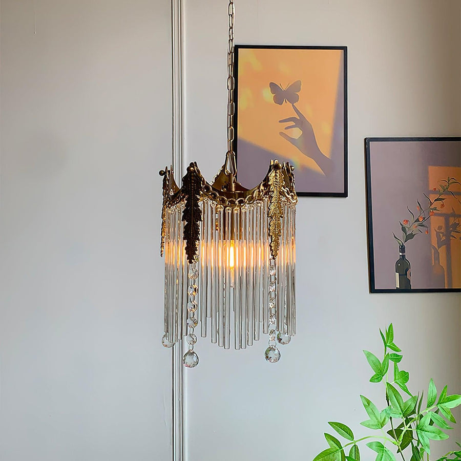 Suspension Phébus en verre et fer – vue 4