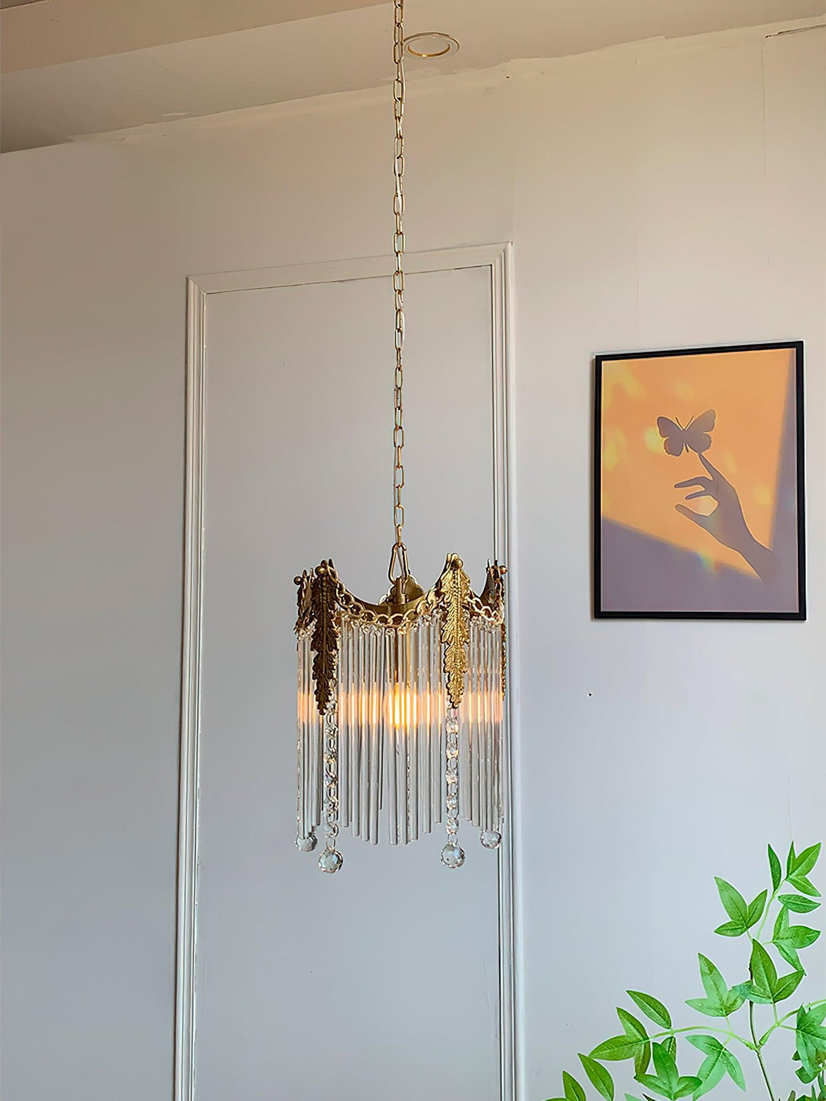 Suspension Phébus en verre et fer – vue 22