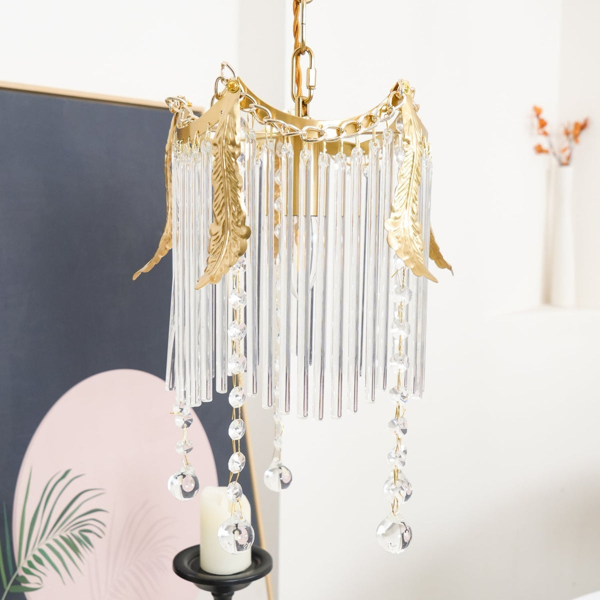 Suspension Phébus en verre et fer – vue 8