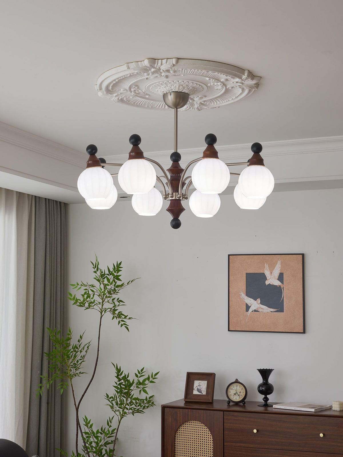 Lustre Rayon en bois et verre – vue 34