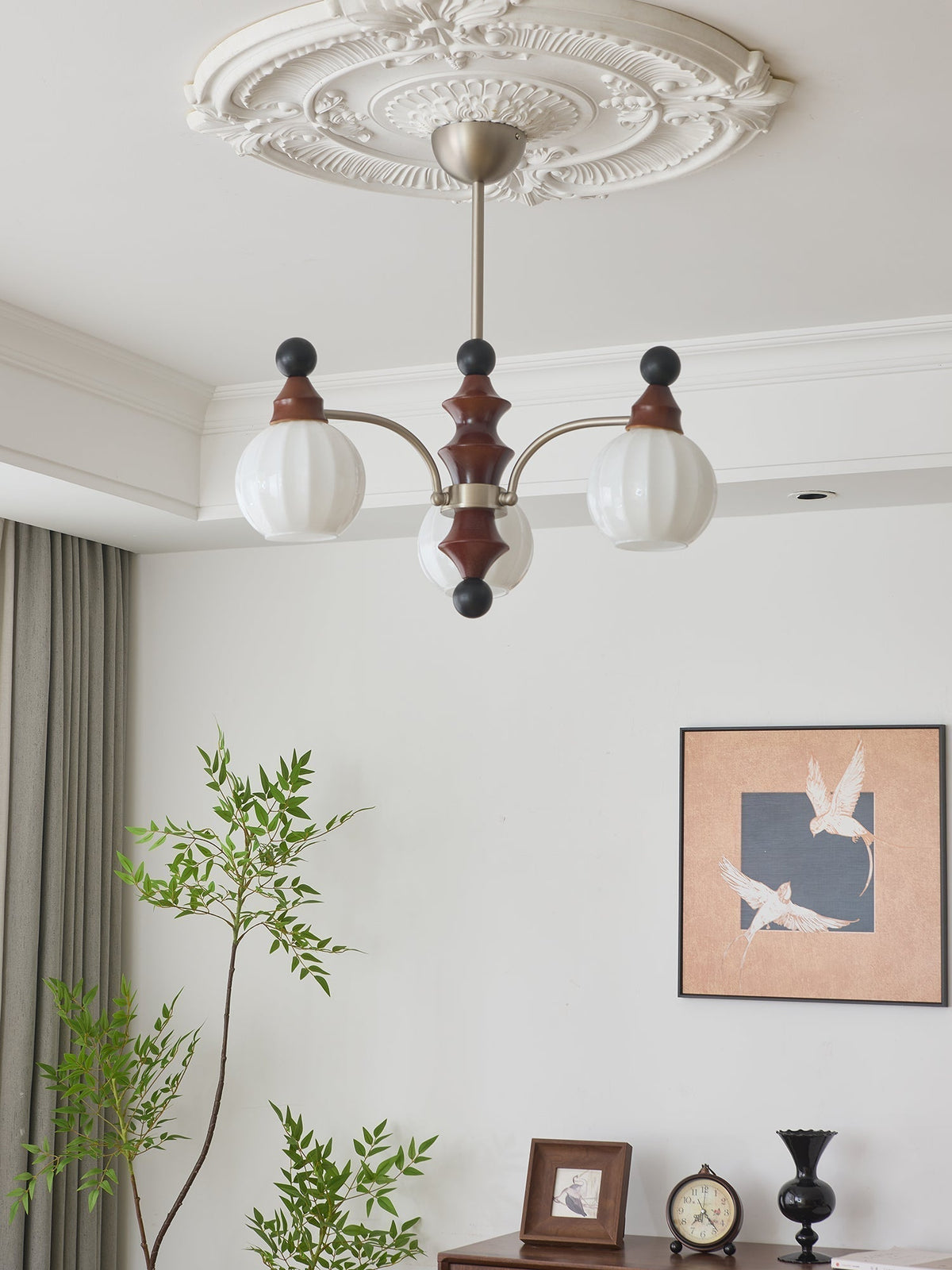 Lustre Rayon en bois et verre – vue 39