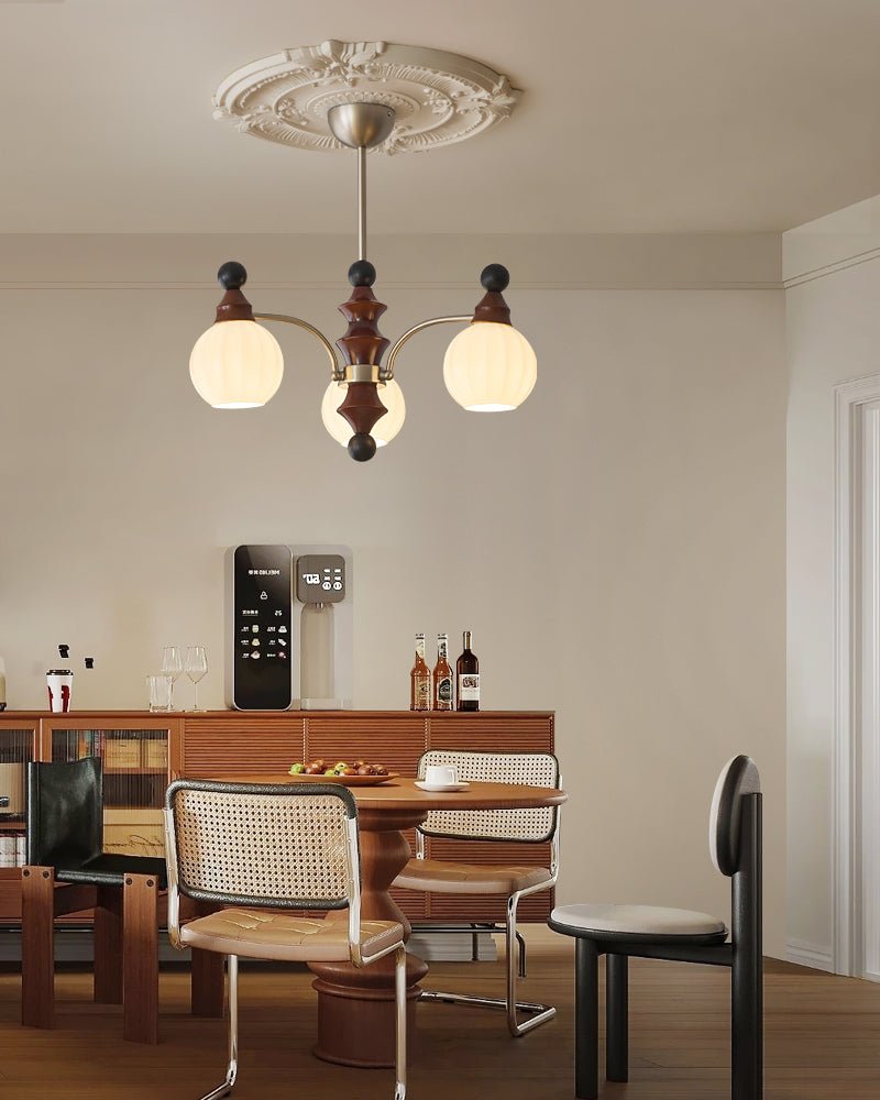 Lustre Rayon en bois et verre – vue 14