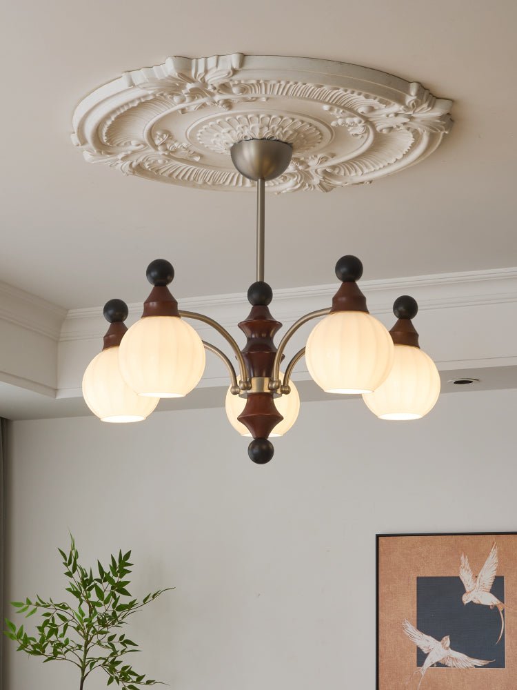 Lustre Rayon en bois et verre – vue 24