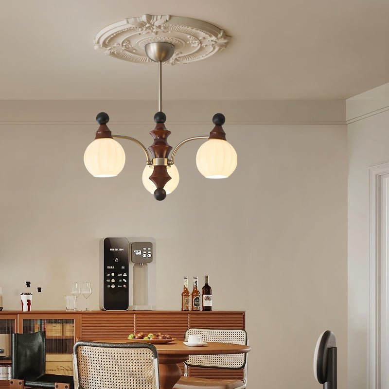 Lustre Rayon en bois et verre – vue 12
