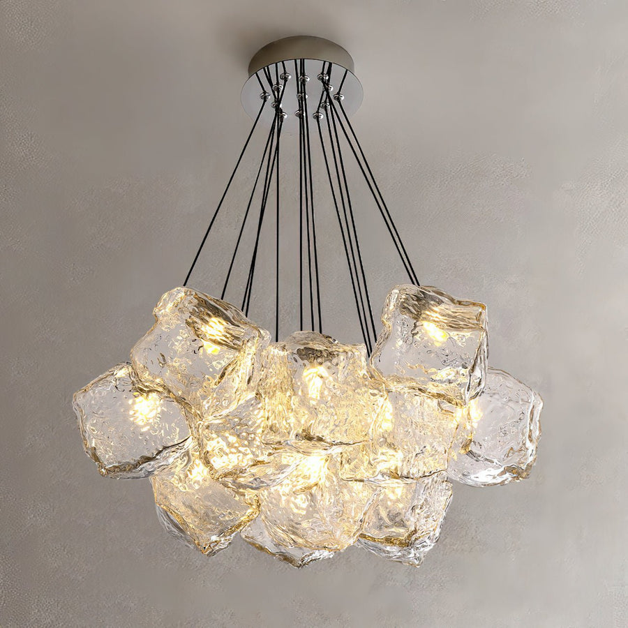 Lustre Noria en verre et fer – vue 5