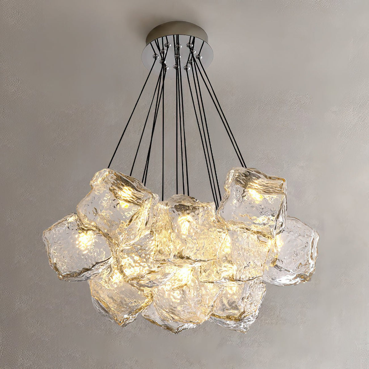 Lustre Noria en verre et fer – vue 11