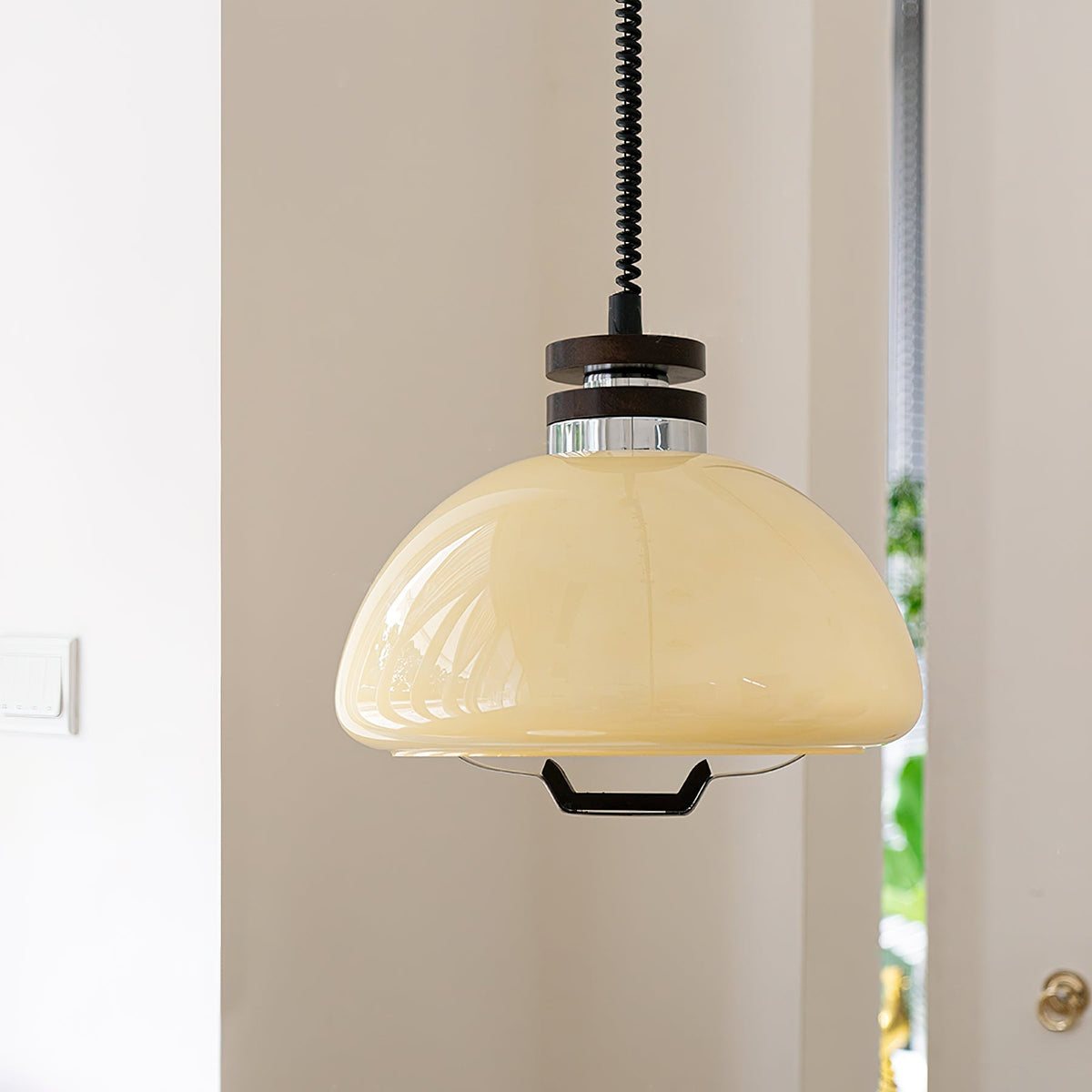 Suspension Éventail en bois et verre – vue 12