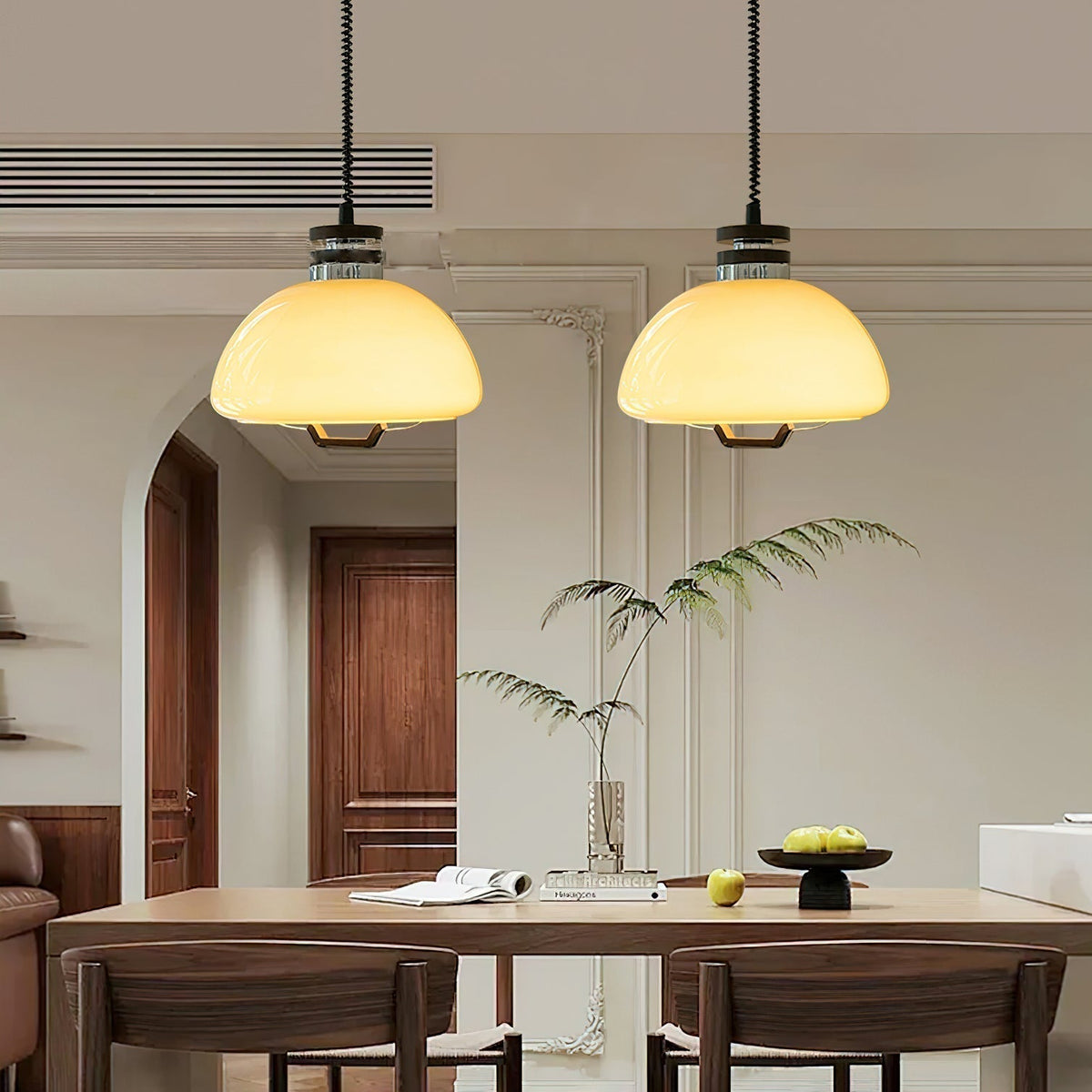 Suspension Éventail en bois et verre – vue 4