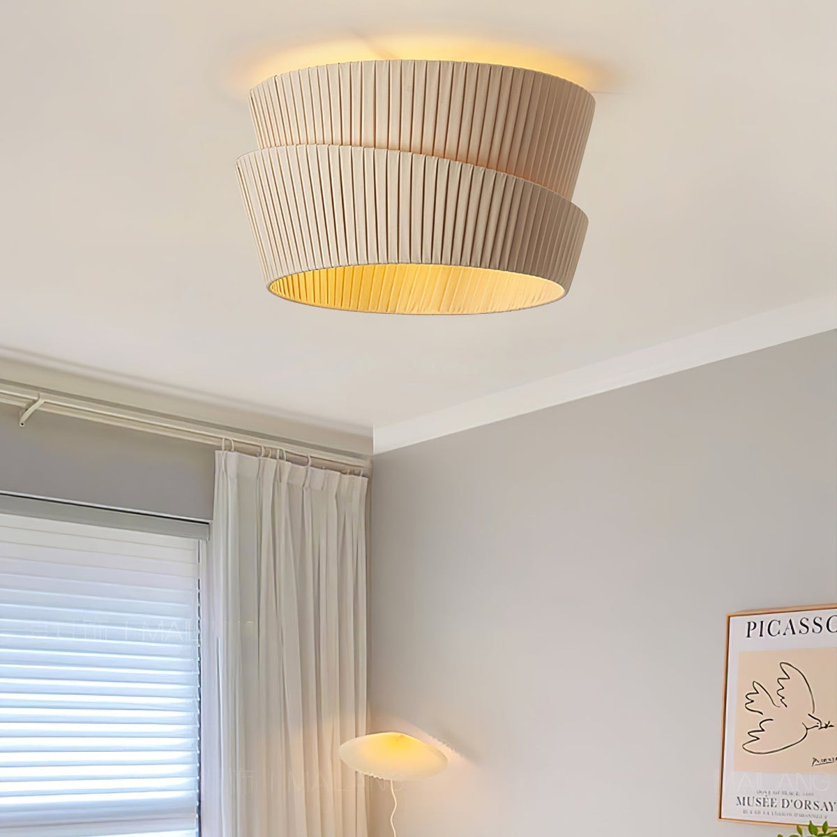 Plafonnier Escarboucle en tissu et fer – vue 7